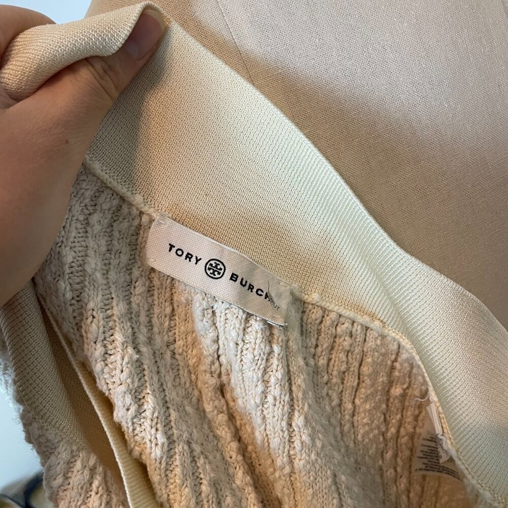 TORY BURCH Ribbed Pleated Knit Sweater Midi Skirt Matching Set \\ M - Picture 12 of 13